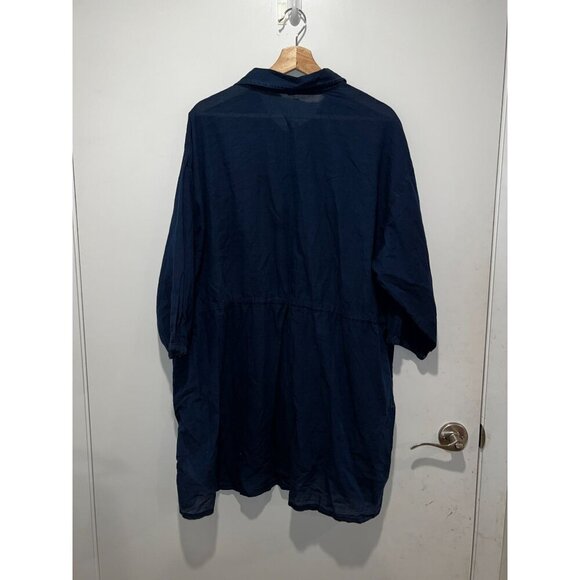 NWT J.Crew Navy Button-Down Tunic Dress  Lightweight Cotton Relaxed Fit Women's - Picture 6 of 13